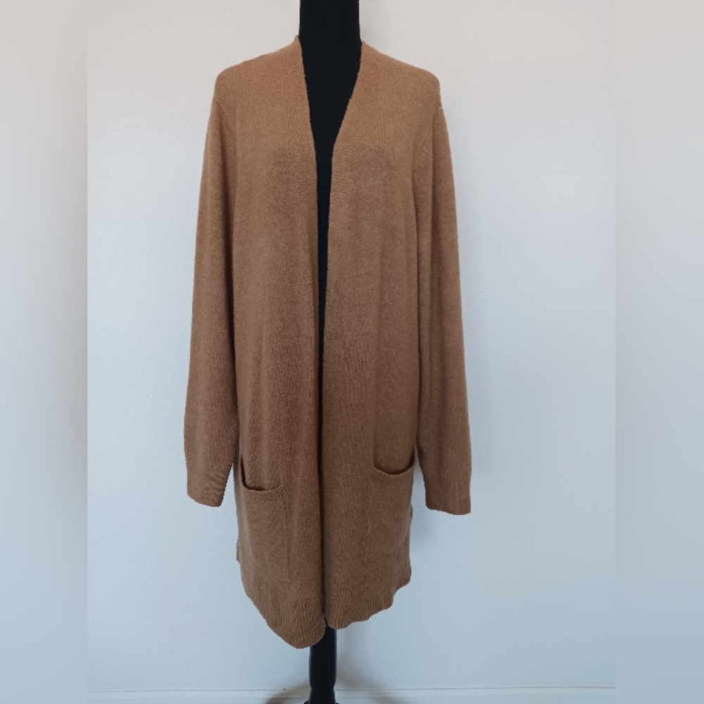 Old Navy Tan Brown Long Open Cardigan Sweater Size XXL EUC